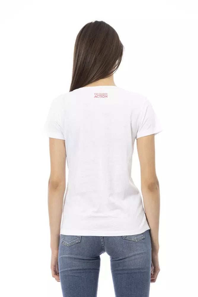 Trussardi Action Chic T-shirt blanc avec touche graphique