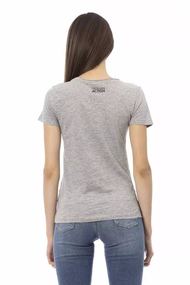 Trussardi T-shirt Action Chic gris à manches courtes et col rond