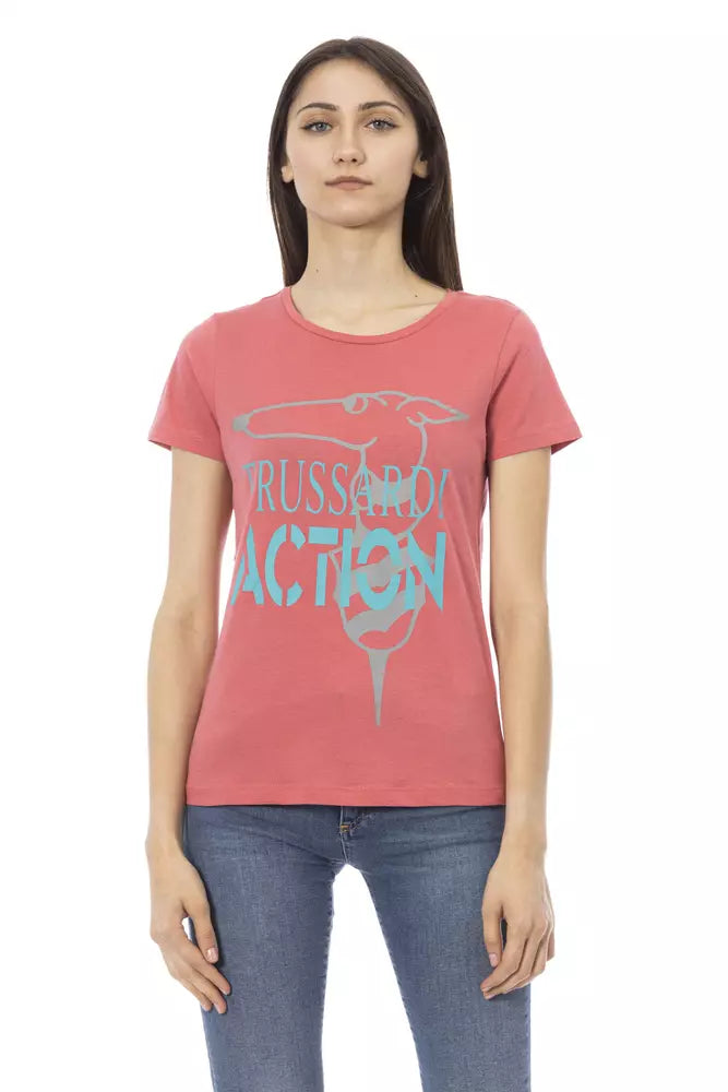 Trussardi T-shirt Action Chic rose à manches courtes et col rond