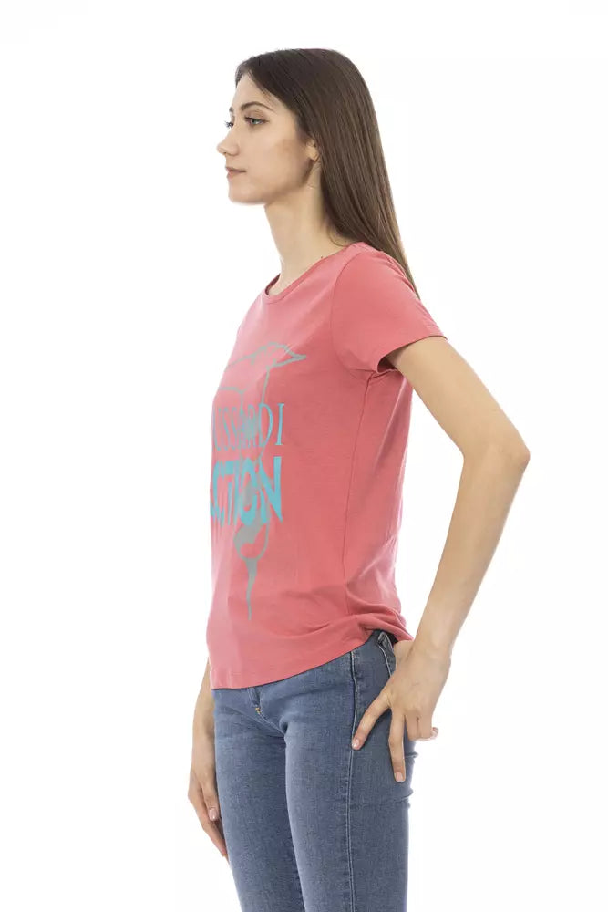 Trussardi T-shirt Action Chic rose à manches courtes et col rond