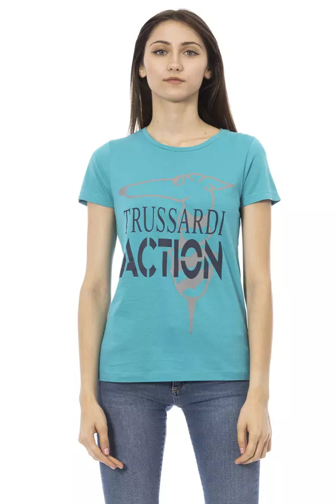 Trussardi Action T-shirt élégant à manches courtes bleu clair