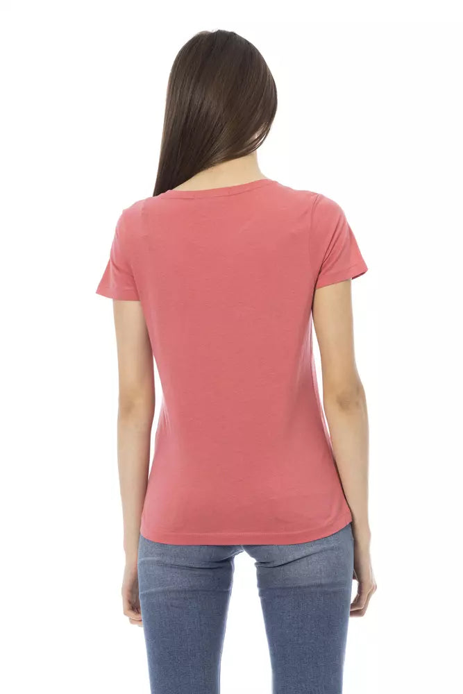 Trussardi T-shirt Action Chic rose à manches courtes et col rond