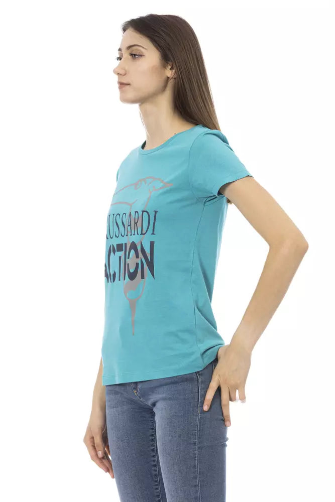 Trussardi Action T-shirt élégant à manches courtes bleu clair