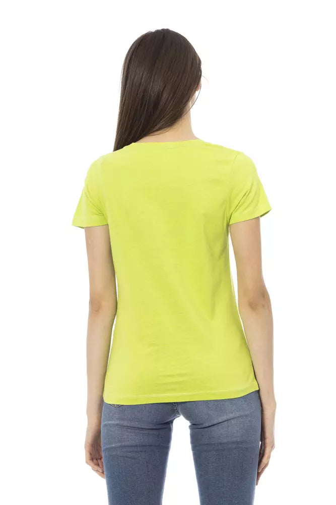 Trussardi Action Chic T-shirt de créateur à manches courtes olive