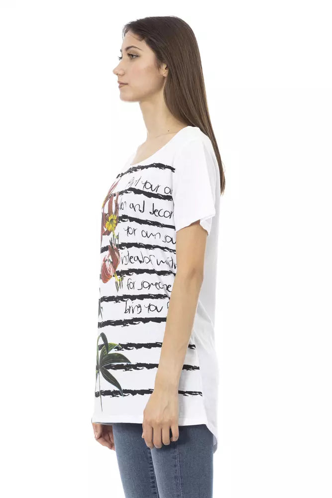 Trussardi T-shirt Action Chic en coton mélangé blanc