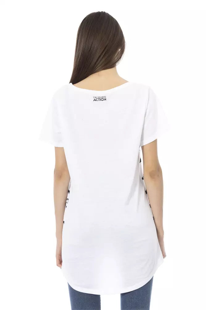 Trussardi T-shirt Action Chic en coton mélangé blanc