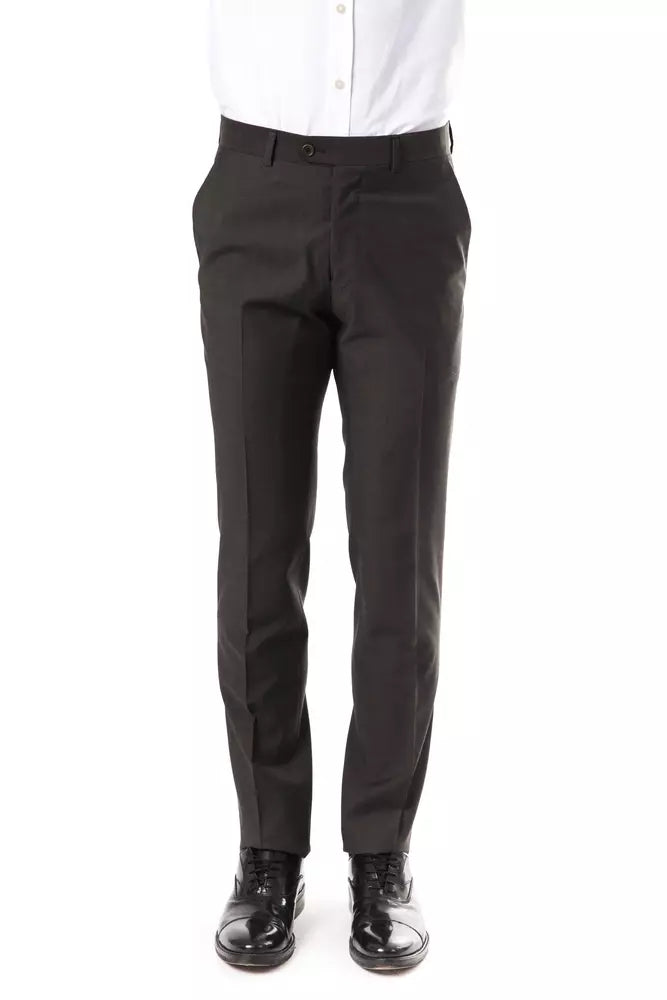 Uominitaliani Pantalon de costume en laine gris élégant - Drop 7