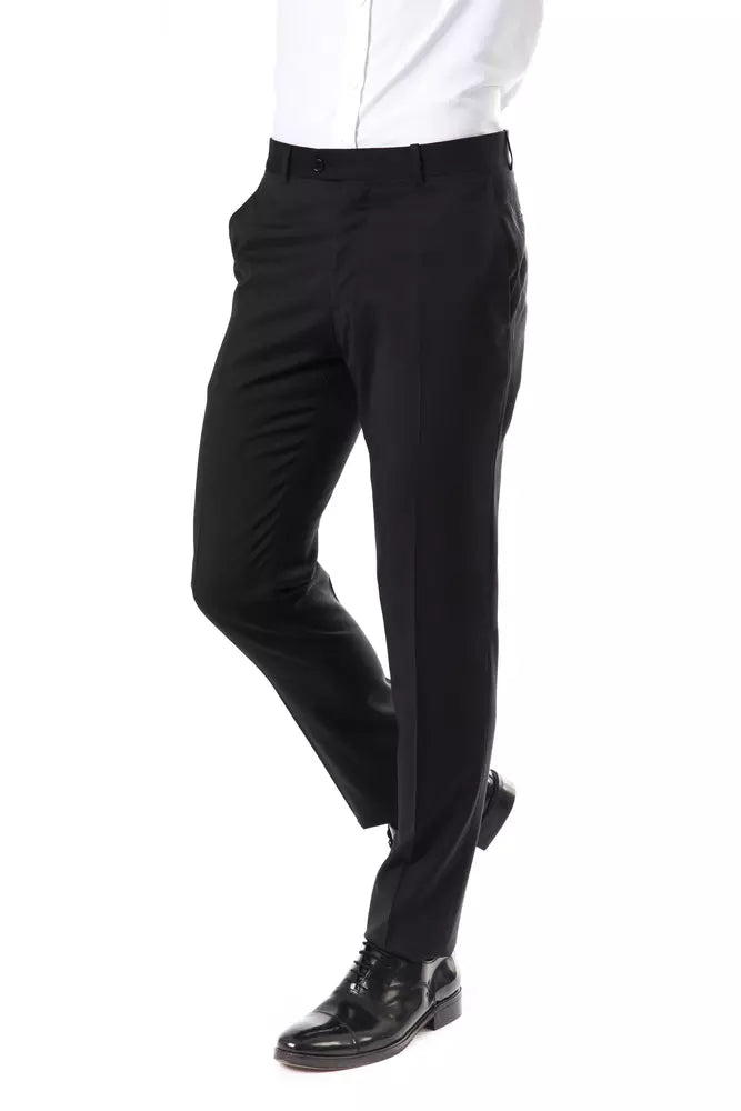 Uominitaliani Pantalon de costume en laine gris élégant