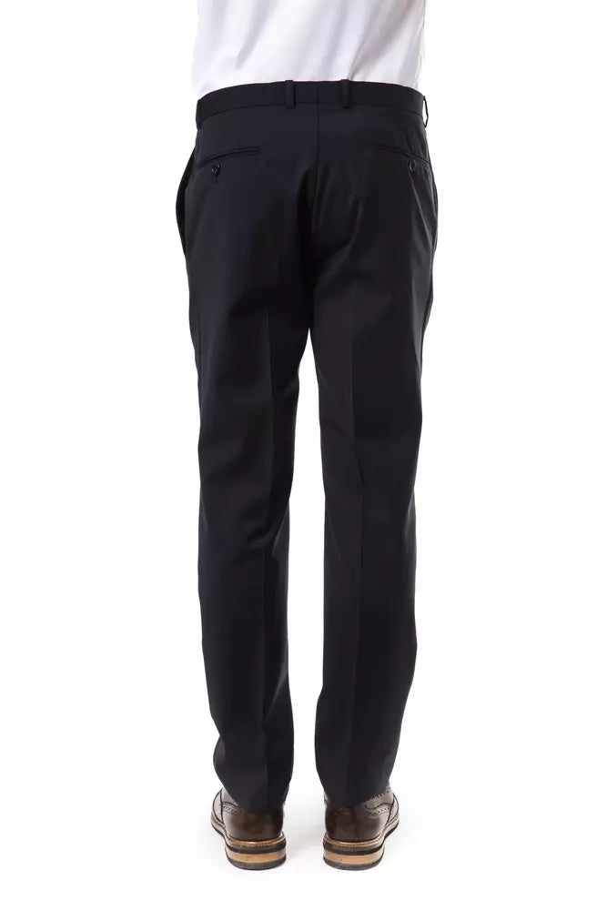 Uominitaliani Pantalon de costume en laine gris élégant pour hommes