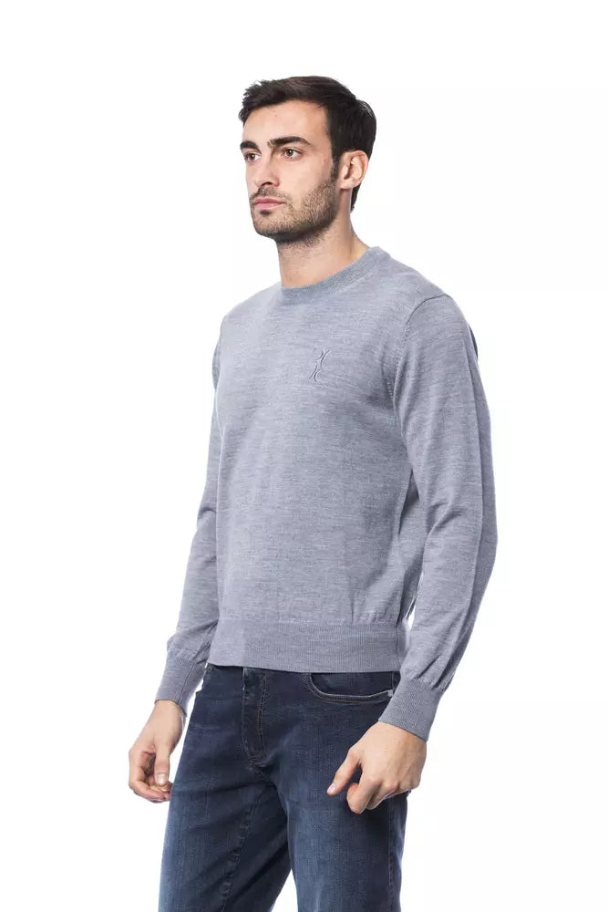 Billionaire Italian Couture Embroidered Merino Wool Crew Neck Sweater