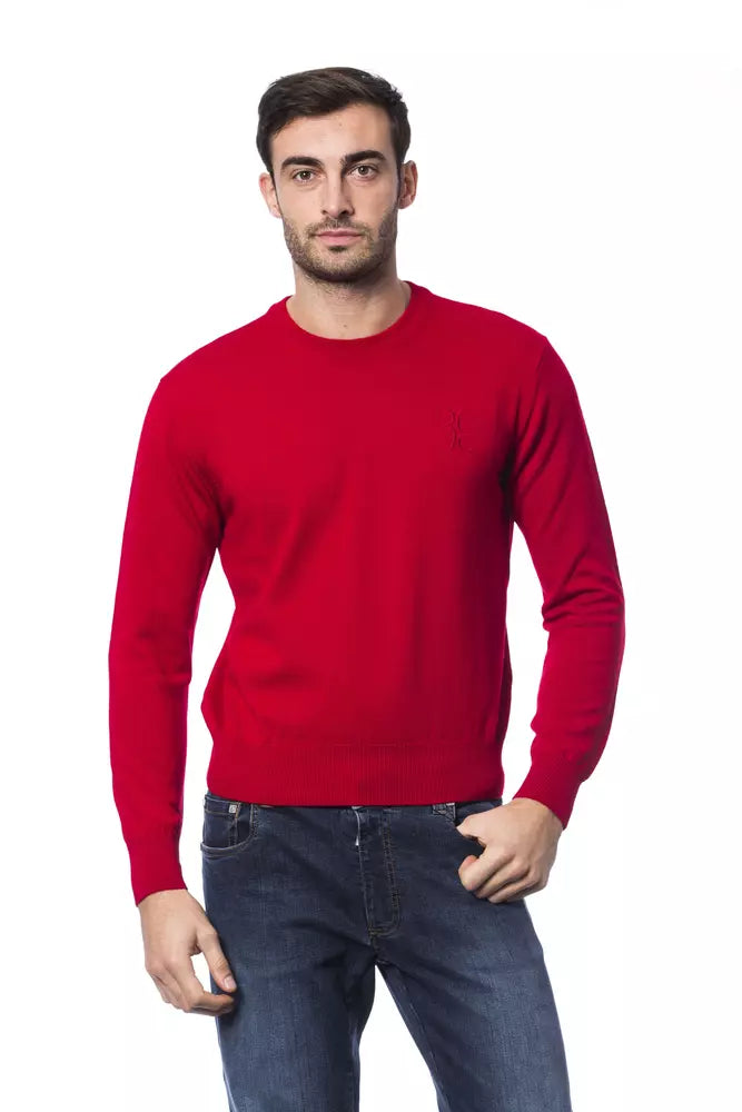 Billionaire Italian Couture Embroidered Merino Wool Crew Neck Sweater