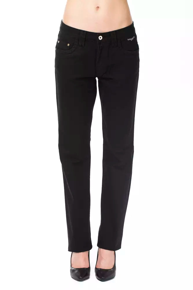 Ungaro Fever Pantalon élégant en coton mélangé noir