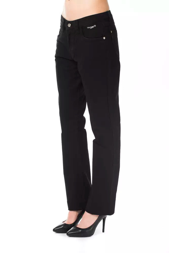 Ungaro Fever Pantalon élégant en coton mélangé noir