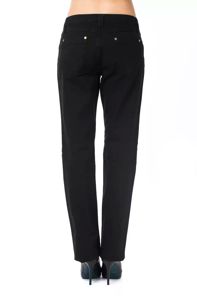 Ungaro Fever Pantalon élégant en coton mélangé noir