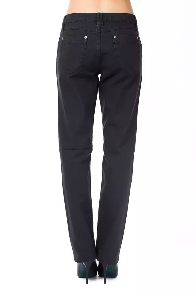 Pantalon Ungaro Fever Chic bleu coupe classique en coton