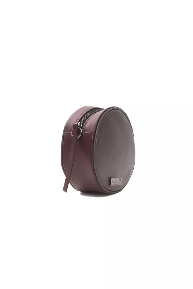 Pompei Donatella Chic Burgundy Oval Crossbody Bag