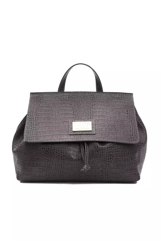 Pompei Donatella Convertible Croc-Print Leather Handbag