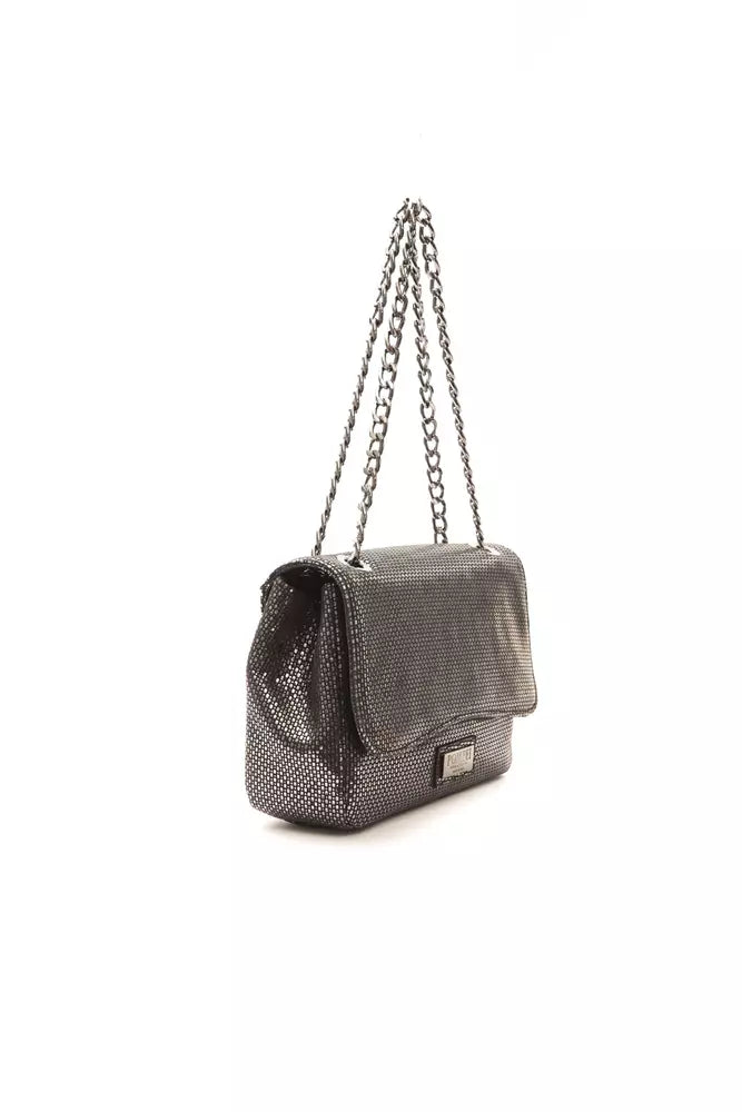 Pompei Donatella Elegant Gray Leather Crossbody Bag