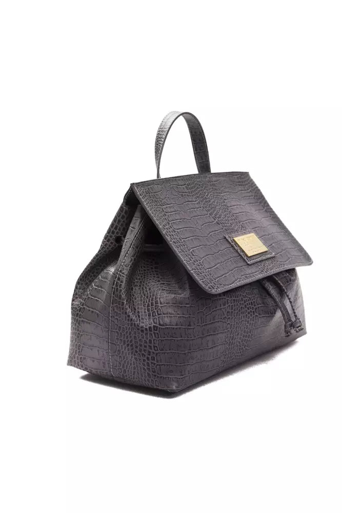 Pompei Donatella Convertible Croc-Print Leather Handbag