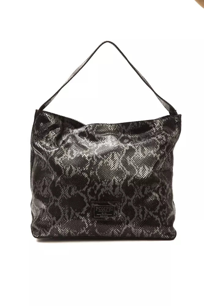 Pompei Donatella Chic Python Print Leather Shoulder Bag