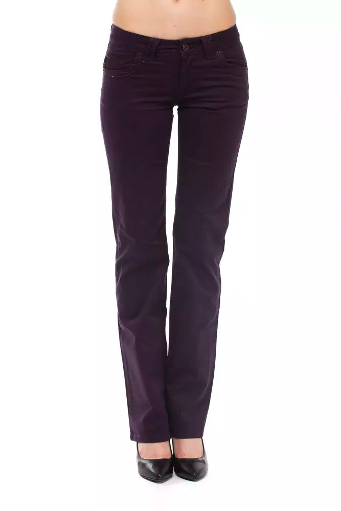 Ungaro Fever Pantalon slim violet élégant avec détails chics