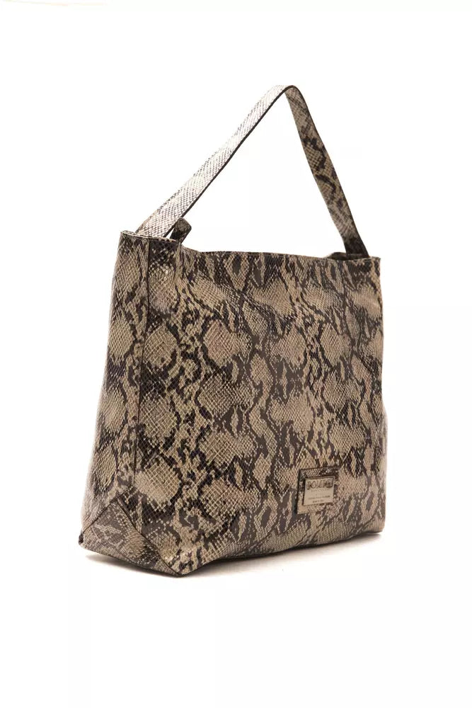 Pompei Donatella Elegant Python Print Leather Shoulder Bag