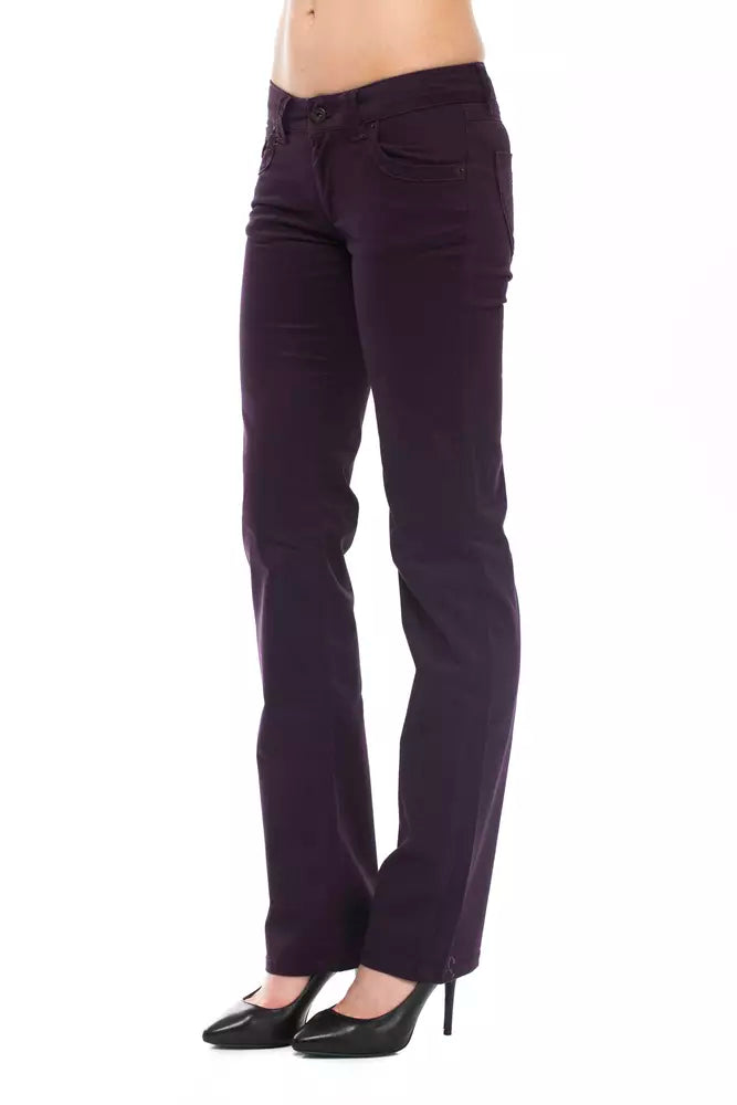 Ungaro Fever Pantalon slim violet élégant avec détails chics