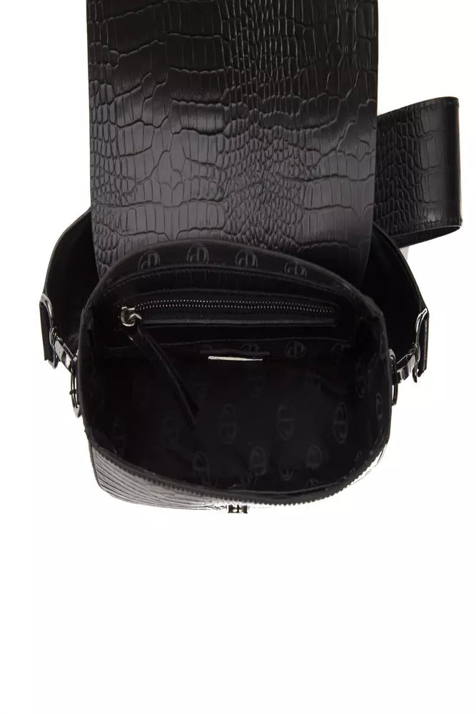 Pompei Donatella Black Leather Women Crossbody