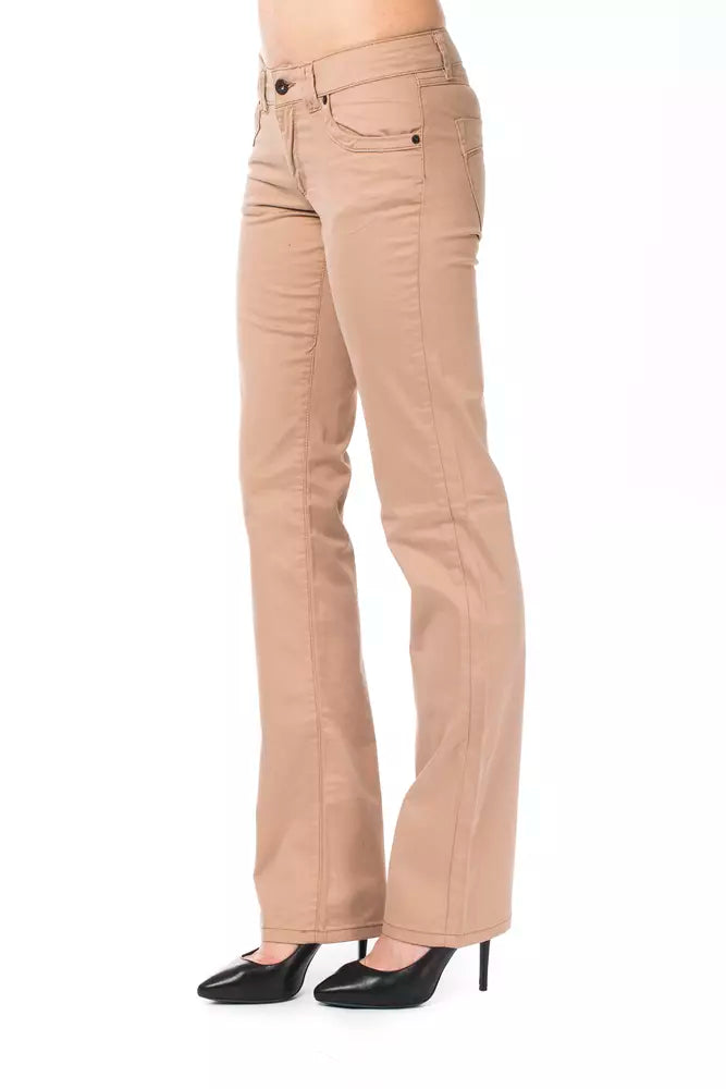 Pantalon Ungaro Fever Chic Beige Coupe Regular pour Femme