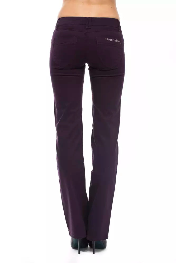 Ungaro Fever Pantalon slim violet élégant avec détails chics