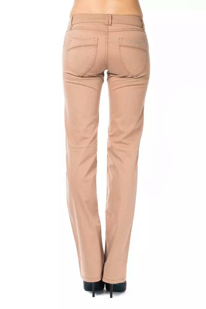 Pantalon Ungaro Fever Chic Beige Coupe Regular pour Femme