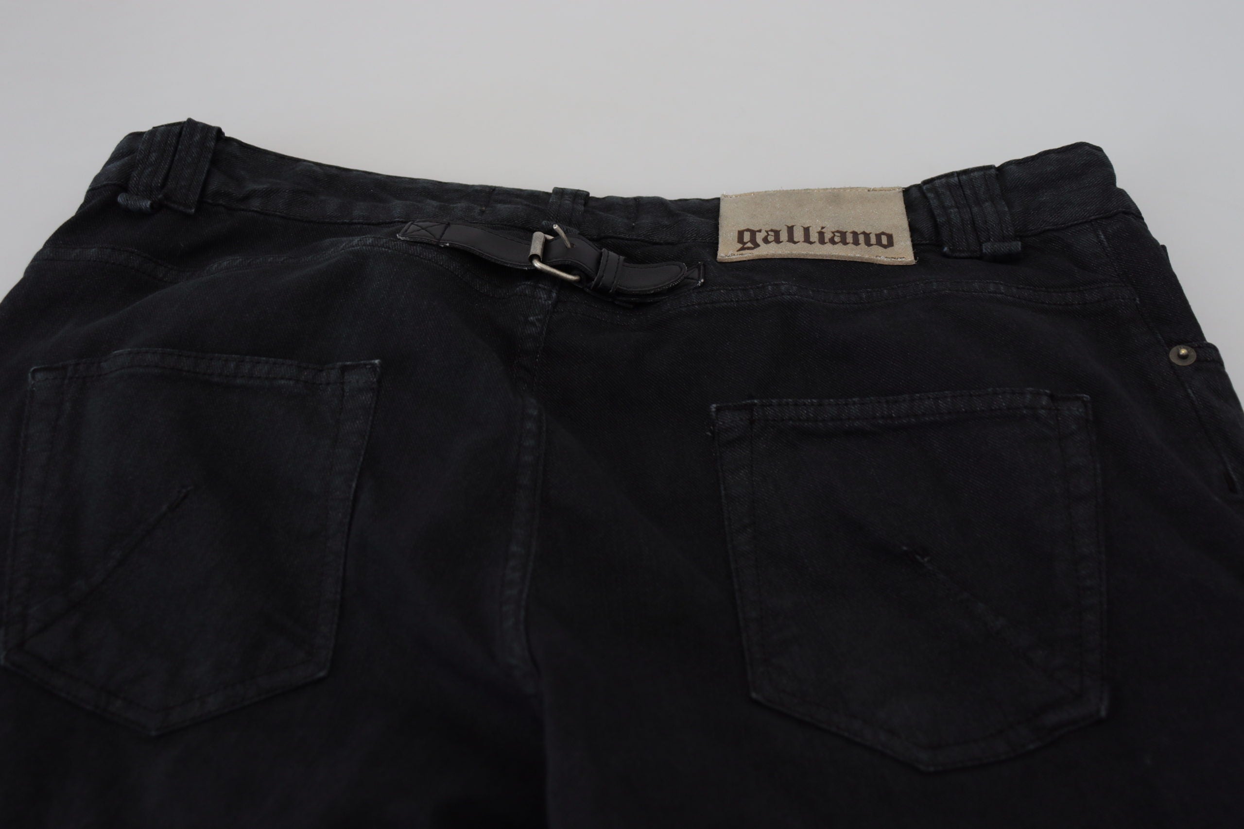 John Galliano Jean élégant en coton noir Mainline