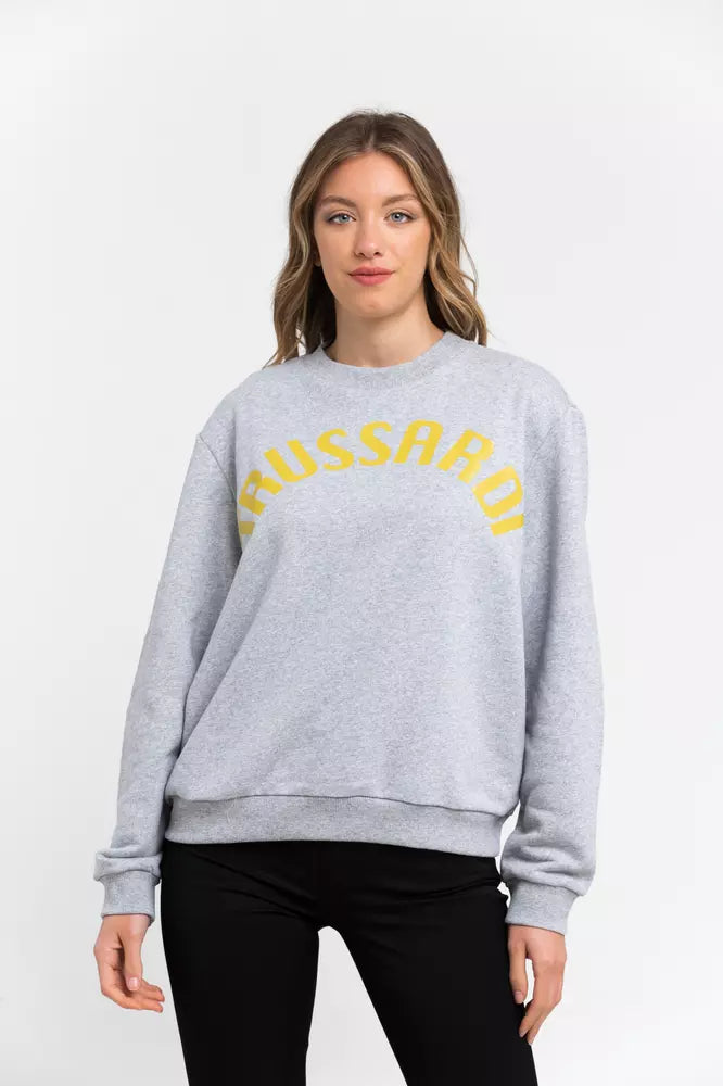 Trussardi Sweatshirt col rond oversize en coton mélangé