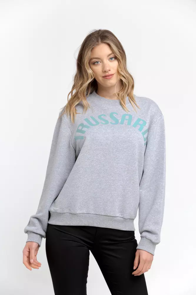 Trussardi Sweat oversize col rond en coton mélangé