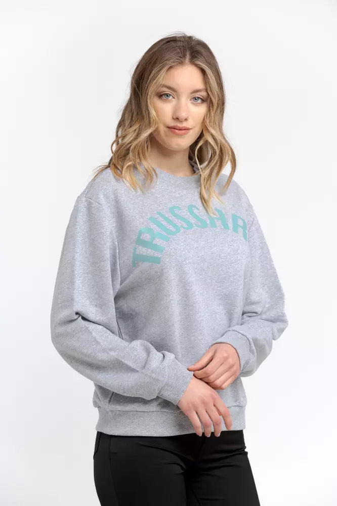 Trussardi Sweat oversize col rond en coton mélangé