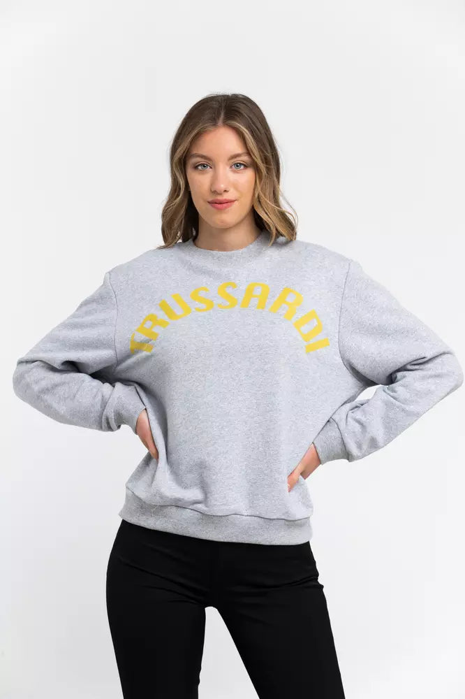 Trussardi Sweatshirt col rond oversize en coton mélangé