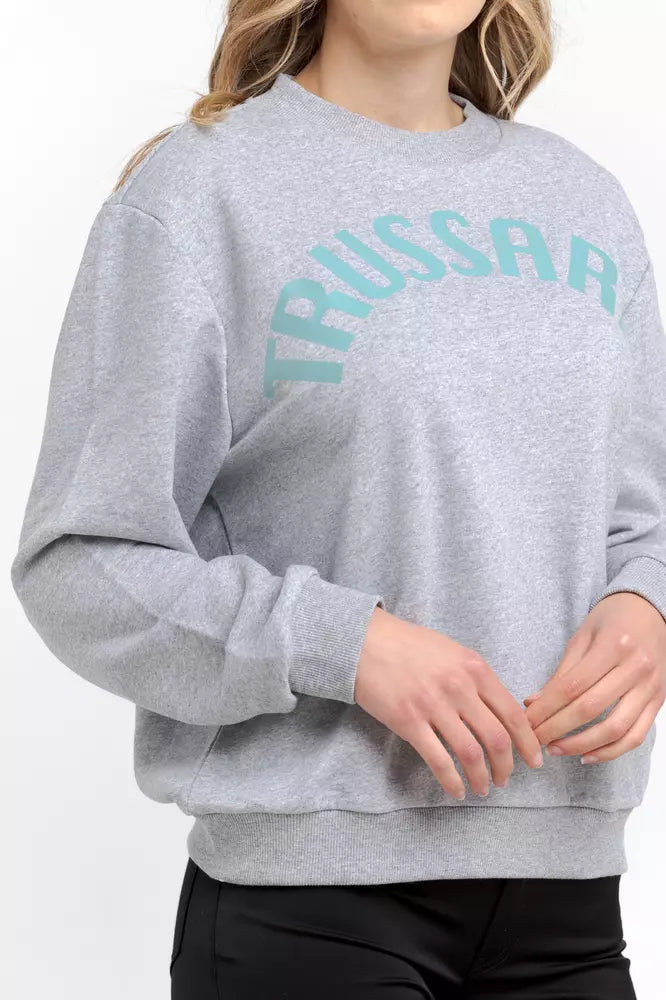 Trussardi Sweat oversize col rond en coton mélangé