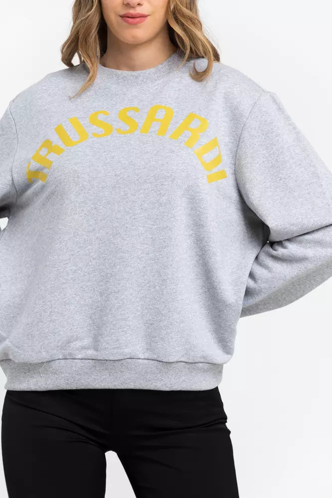 Trussardi Sweatshirt col rond oversize en coton mélangé