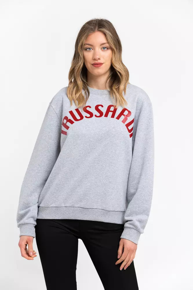 Trussardi sweat oversize col rond en coton mélangé