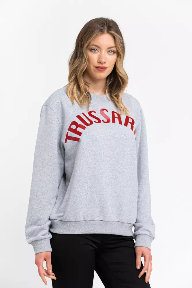 Trussardi sweat oversize col rond en coton mélangé