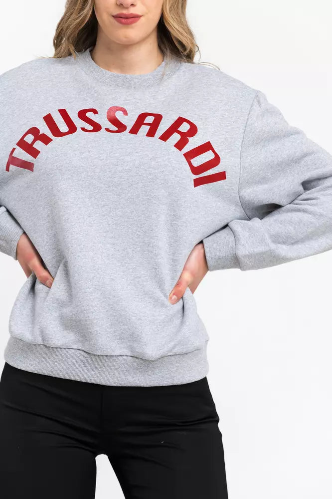 Trussardi sweat oversize col rond en coton mélangé