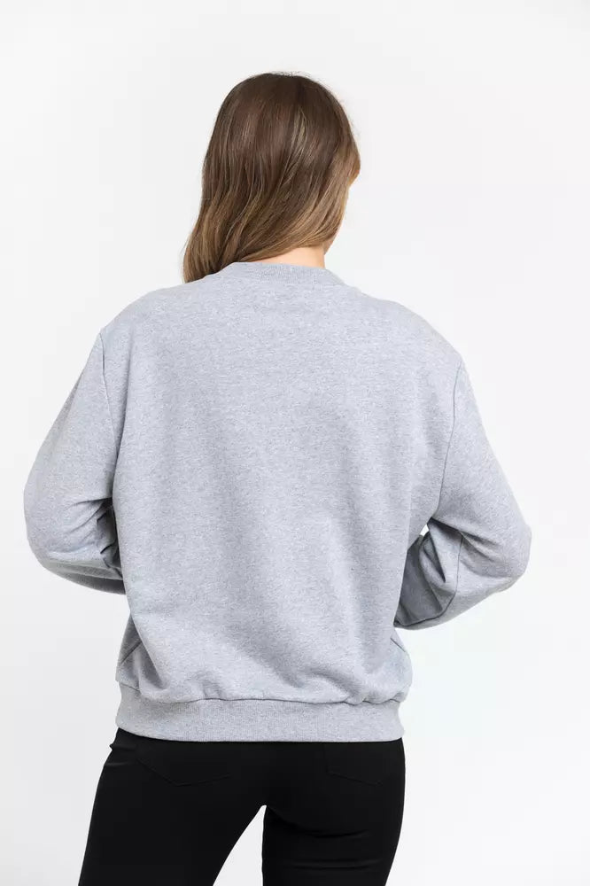 Trussardi sweat oversize col rond en coton mélangé