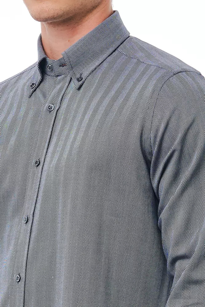 Chemise bleue coupe régulière en coton élégant Bagutta