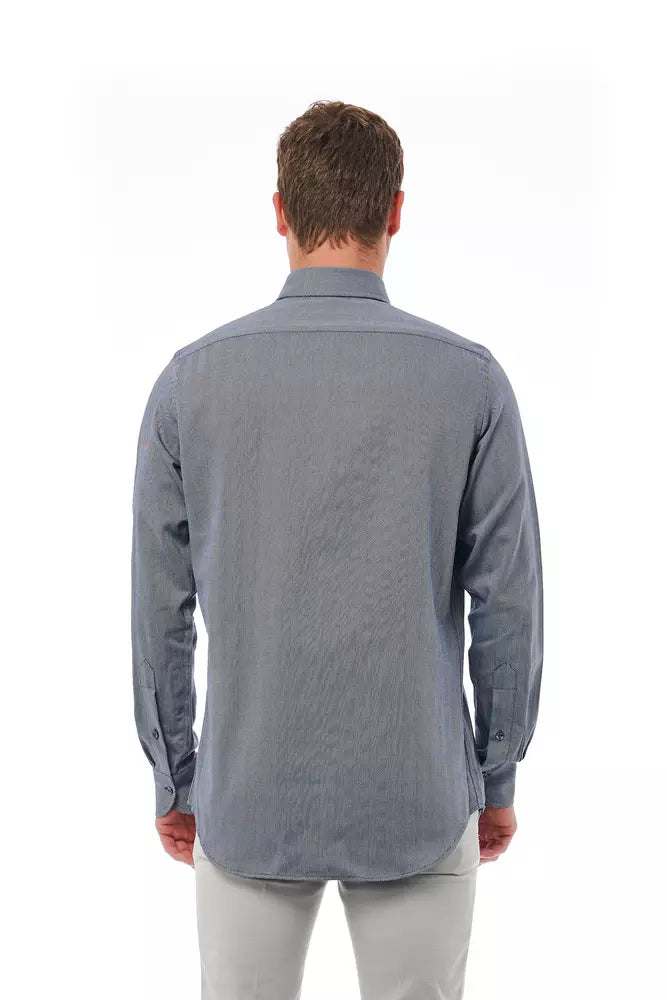 Chemise bleue coupe régulière en coton élégant Bagutta