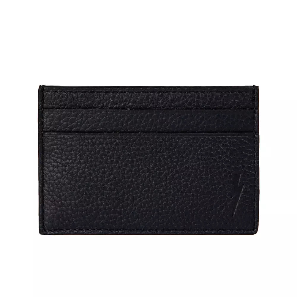 Neil Barrett Sleek Black Leather Card Holder Wallet