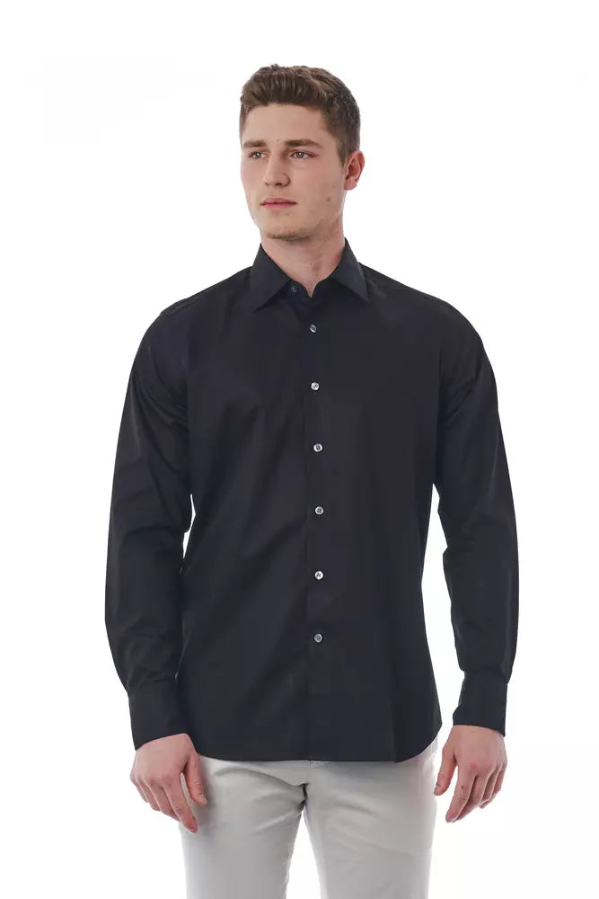 Bagutta Chemise italienne élégante en coton noir