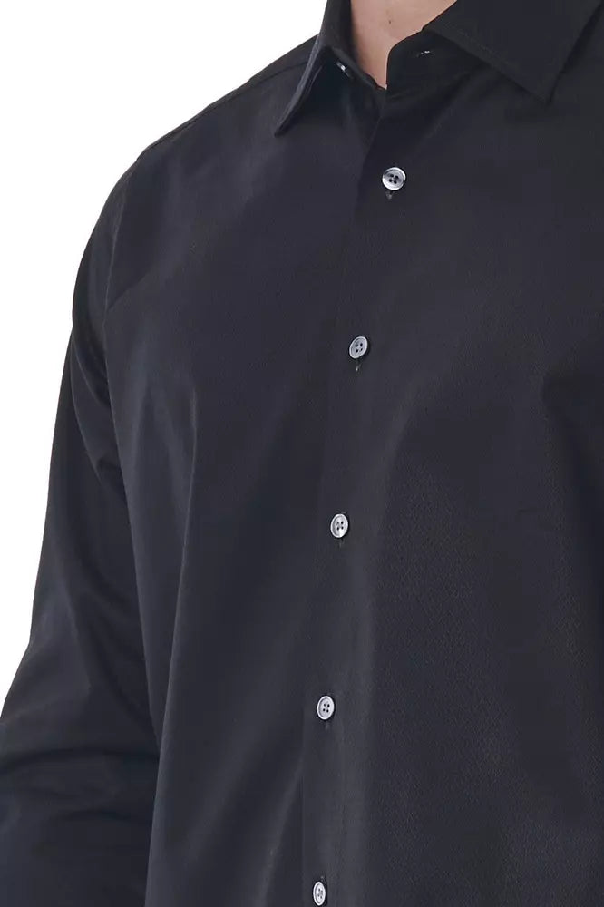 Bagutta Chemise italienne élégante en coton noir