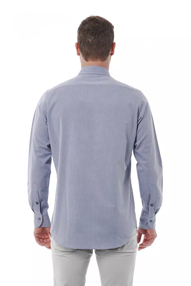 Bagutta Chemise élégante en coton à col italien gris