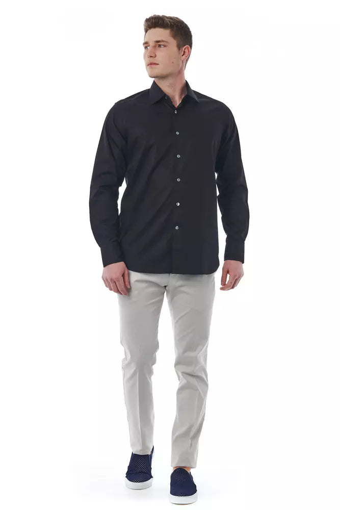 Bagutta Chemise italienne élégante en coton noir