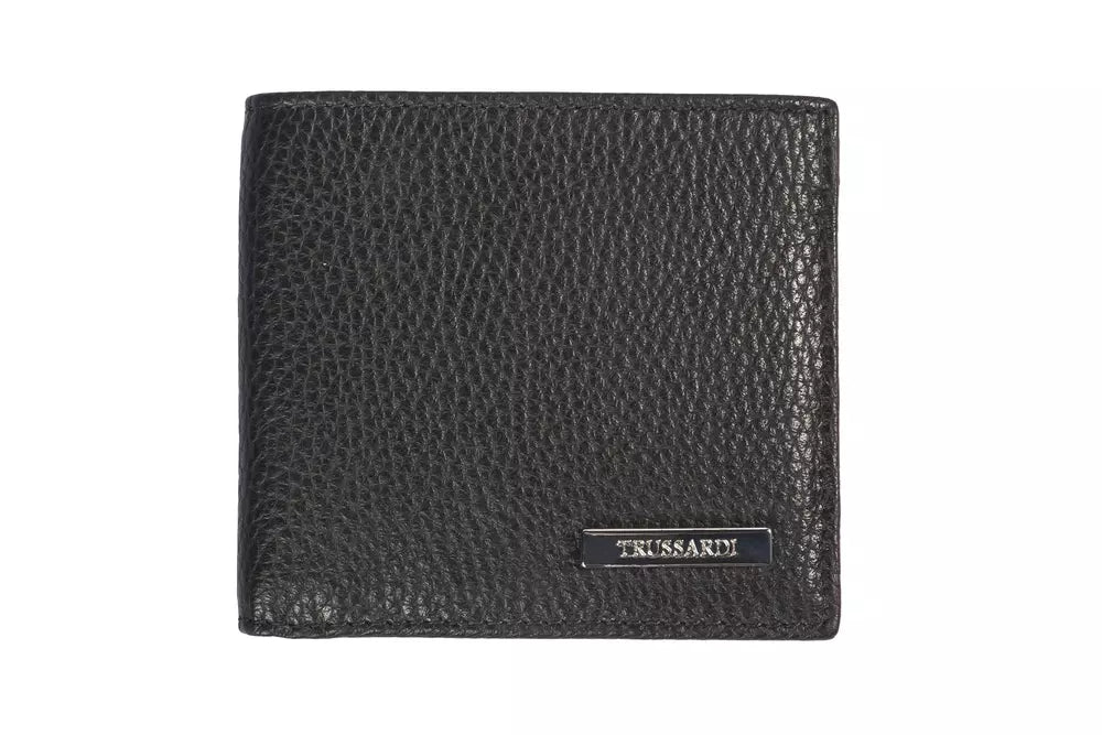 Trussardi Portefeuille Homme Élégant En Cuir Embossé